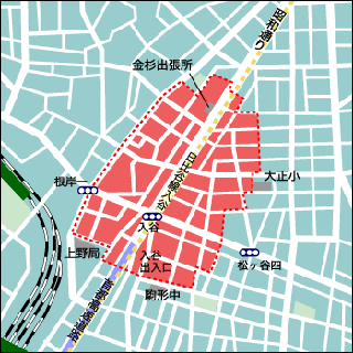 入谷駅周辺→清川自転車保管所（清川2丁目24番26号)