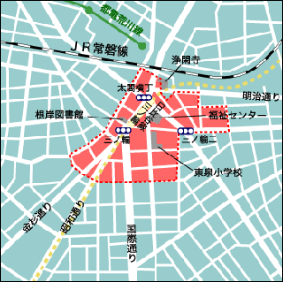 三ノ輪駅周辺→清川自転車保管所（清川2丁目24番26号)