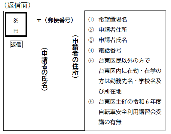 返信面の例