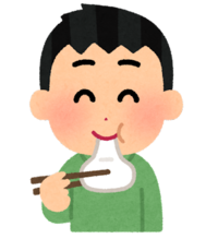 おもちを食べる人のイラスト