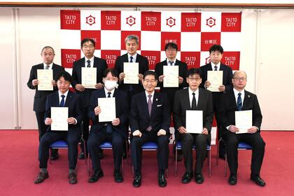 記念撮影の写真