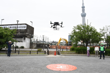 ドローンによる被害状況確認の写真