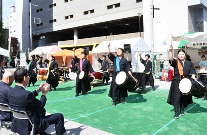 「南会津町　會津田島太鼓保存会」による和太鼓演奏の様子の写真