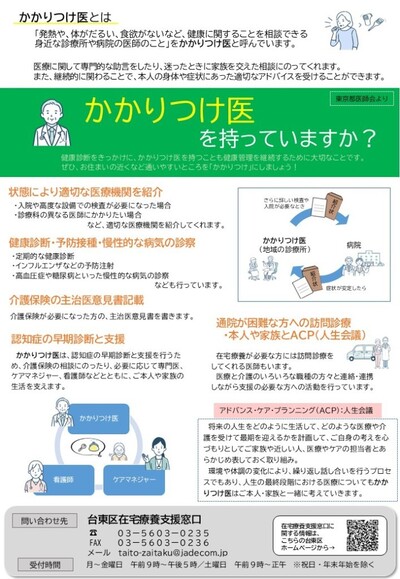 かかりつけ医案内のチラシ画像